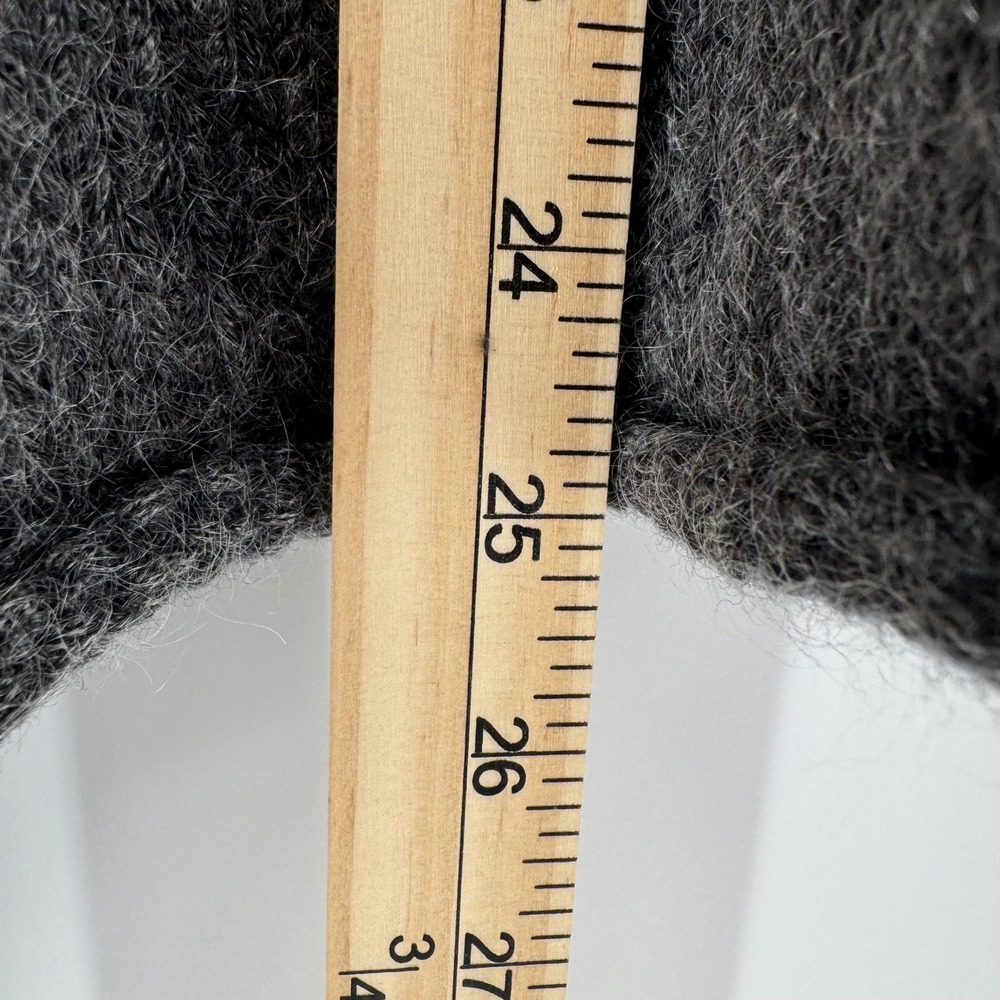 Eileen Fisher Sweater Womens Medium Gray Italian Yarn  Wool Mohair Textured Knit - Picture 7 of 11